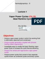 Vapor Power Cycles Ideal Rankine Cycle: Thermodynamics - II