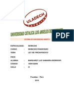 Derecho Financiero - El Presupuesto en El Perú