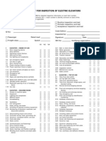 Checklist For Inspection of Electric Elevators