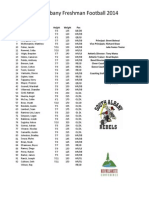 Frosh Home Roster 2014 (Sept 18)