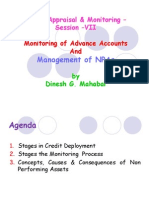 Credit Appraisal & Monitoring - Session - Vii: Management of Npas