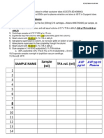 Sample Name Sample (ML) TFA Vol. (ML) : Extraction From Plasma