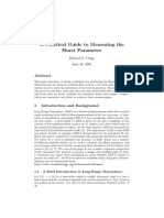 A Practical Guide To Measuring The Hurst Parameter: Richard G. Clegg June 28, 2005