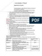 Core Module 3 Water': Distribution and Importance of Water