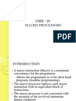 Macro Processors: Unit - Iv