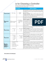 Considerations For Choosing A Controller: Consideration Information To Record Why This Is Important