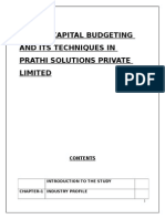 Title:-Capital Budgeting and Its Techniques in Prathi Solutions Private Limited