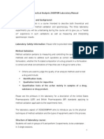 Pharmaceutical Analysis 2008PHM Laboratory Manual - 2014 REPORT