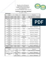 Schedule For Nat Review: Weekdays