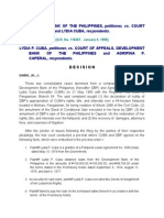 Development Bank of The Philippines, Petitioner, vs. Court OF APPEALS and LYDIA CUBA, Respondents