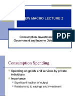 Ew Macro Lecture 2: Consumption, Investment, and Government and Income Determination