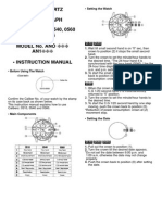 Citizen Quartz Analog Chronograph Caliber No. 0510, 0540, 0560 CTZ-P6746 Model No. Ano AN1 - Instruction Manual