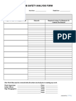 Job Safety Analysis Form: Project Name: - Start Date: - Finish Date