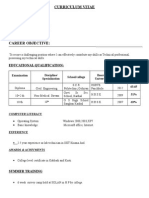 Curriculum Vitae: V.P.O. Naguran, Distt. Jind