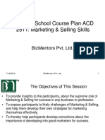 Finishing School Course Plan ACD 2511: Marketing & Selling Skills