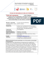 FICHA DE RESUMEN DE IDEA DE PONENCIA Por Lourdes Saavedra Berbetty, Janeth Lizarazu