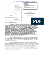 Lil Wayne v. Cash Money - Notice of Pretrial Conference PDF