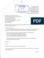 Complaint Letter Submitted To The Registrar of Co-Operative Societies On Monday, 04 August 2014.