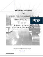 1 MW Quotation Documnets For Solar Panel Proudction Line 2014