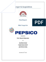 M&a Pepsico Final Report Sample Assignment