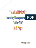 MAHABHARAT - Learning Management From Vidur Niti in 2 Pages