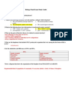 Biology Final Exam Study Guide