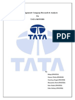 HRM Assignment: Company Research & Analysis On Tata Motors