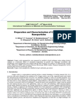 Preparation and Characterization of Copper Oxide Nanoparticles