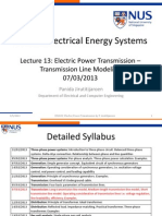 EE2022 Electrical Energy Systems: Lecture 13: Electric Power Transmission - Transmission Line Modeling 07/03/2013