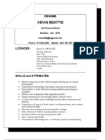 Resume Kevin Beattie