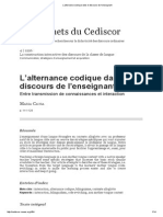 L'alternance Codique Dans Le Discours de L'enseignant PDF