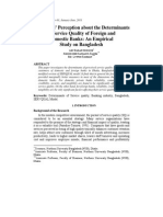 Customers' Perception About The Determinants of Service Quality of Foreign and Domestic Banks: An Empirical Study On Bangladesh