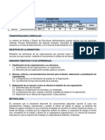 Plan Análisis y Diseño de Estructuras Administrativas