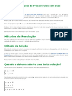 Sistemas de Equações Do 1° Grau Com 2 Incógnitas - Matemática Didática