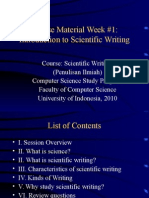 W 1 What Is Scientific Writing