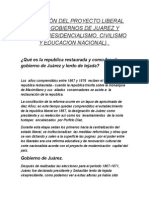 Aplicación Del Proyecto Liberal en Los Gobiernos de Juarez y Lerdo