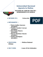 Informe de Extraccion Quimica Organica