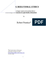 Teaching Behavioral Ethics by Robert A. Prentice 2