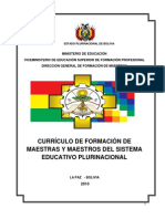 Curriculo de Formacion de Maestras y Maestros