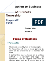 Chapter 2 - Forms of Business Ownership Part-II