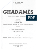 Ghadames - Etude Linguistique Et Ethnographique J.Lanfry 1968