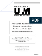 Universal: Flow Monitor Installation and Maintenance Instructions For Vane and Piston Style Variable Area Flow Monitors