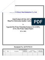 QCP-0714-11, Rev. A, Field Welded API Std. 650 Tanks' Shop Pre-Fabrication QC Procedure.