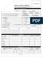 Personal Data Sheet: Jbcform No. 1 2x2 I.D. Picture