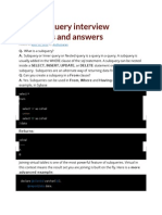 SQL Subquery Interview Questions and Answers