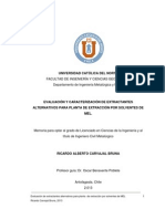 Evaluación y Caracterización de Extractantes Alternativos para Planta de Extracción Por Solventes de Mel.