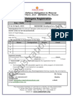 Delegate Registration Form: Indian Defence Delegation To Moscow