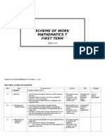 Yearly Plan Mathematics T Sem 1