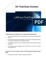 LAW 531 Final Exam Answers