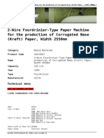 2 Wire Fourdrinier Type Paper Machine For The Production of Corrugated Base Kraft Paper Width 2550mm PDF